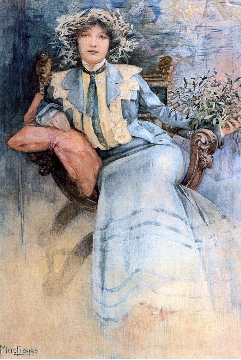 The artist's wife, 1903 by Alphonse Mucha: Fine art print